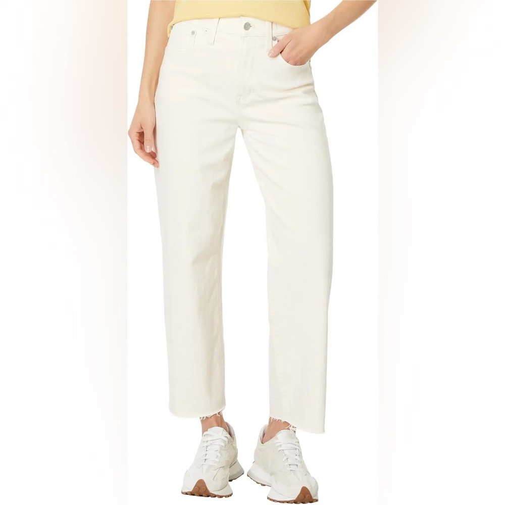 Madewell white the perfect vintage wide-leg crop jeans